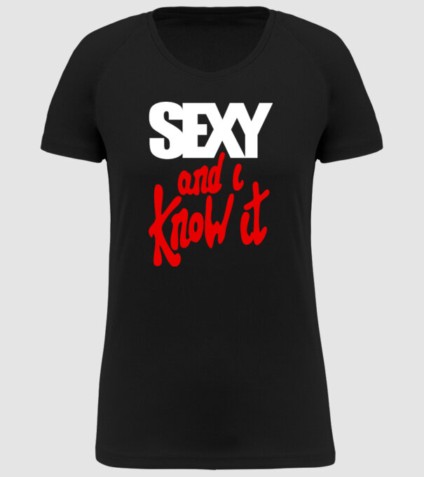 Sexy And I Know It model negru pe tricou