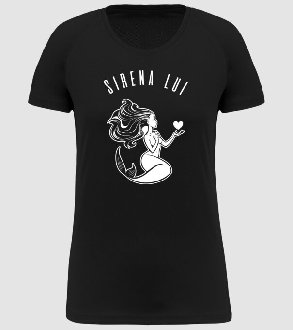 Sirena lui model negru pe tricou