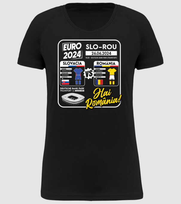 SLO-ROU euro 2024 calendar model negru pe tricou