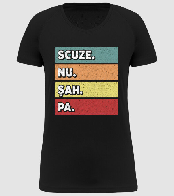 Sorry Cant Chess Bye model negru pe tricou