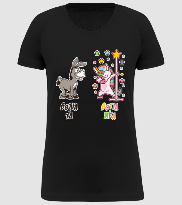 soția ta - soția mea model negru pe tricou