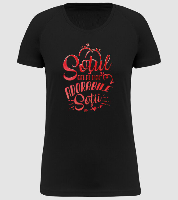 Soțul celei mai adorabile soții model negru pe tricou
