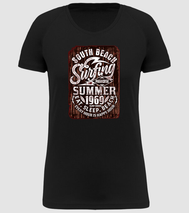 South Beach model negru pe tricou