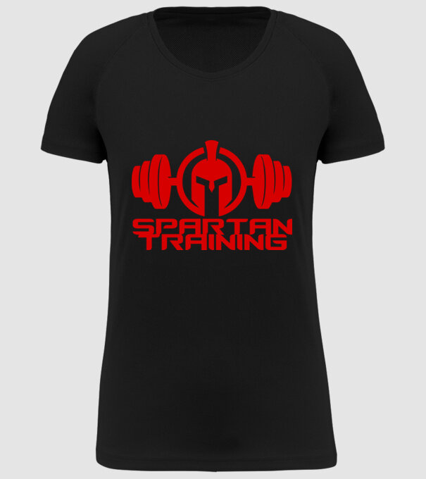 Spartan Training model negru pe tricou
