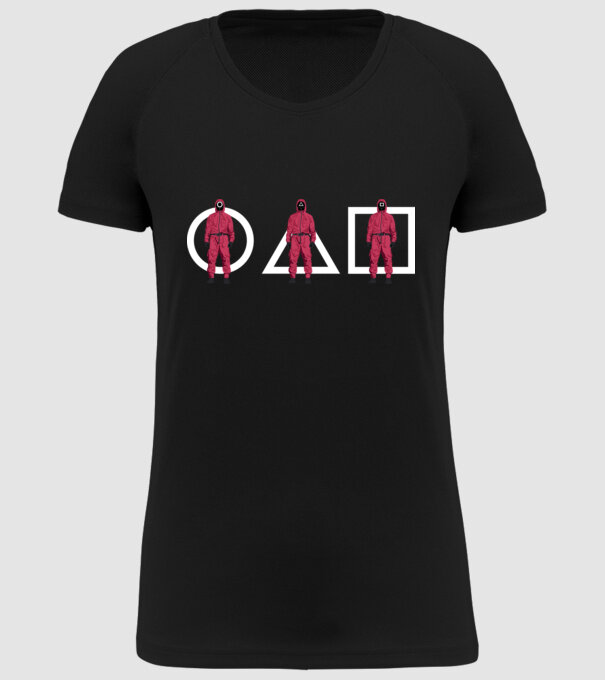 squid game characters model negru pe tricou