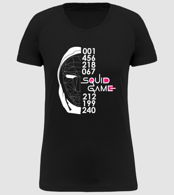 squid game numbers model negru pe tricou