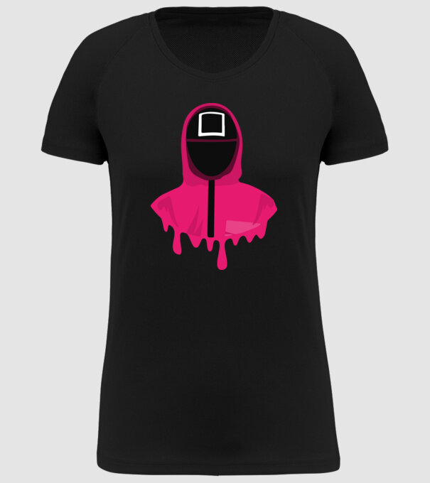squid game square model negru pe tricou