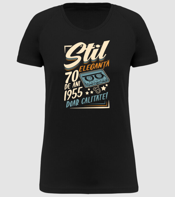 Stil eleganta 1955 model negru pe tricou