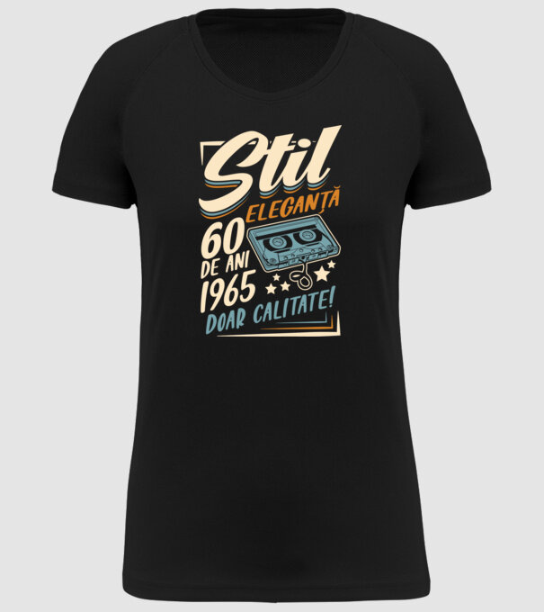 Stil eleganta 1965 model negru pe tricou