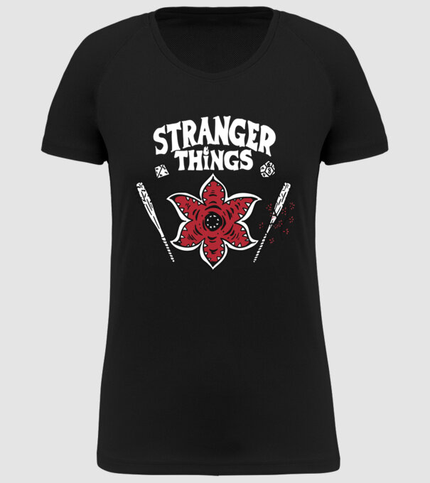 stranger things demogorgon head model negru pe tricou