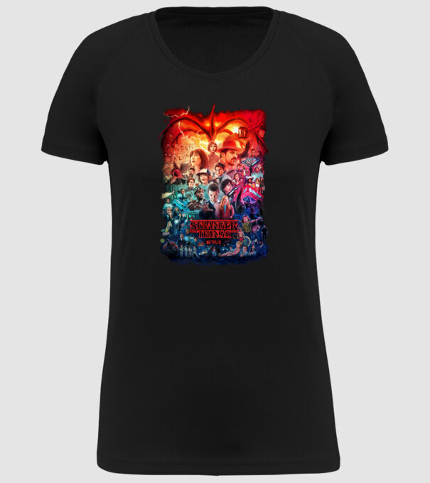 stranger things tribute poster2 model negru pe tricou