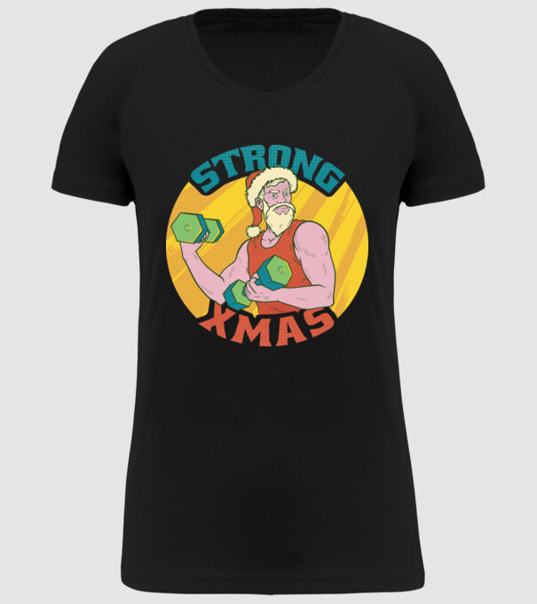 strong xmas model negru pe tricou