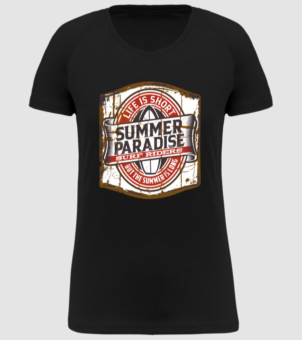 Summer Paradise model negru pe tricou