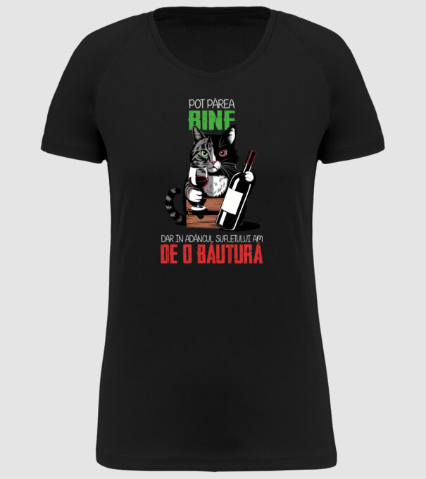 sunt bun pentru o băutură Negru model negru pe tricou