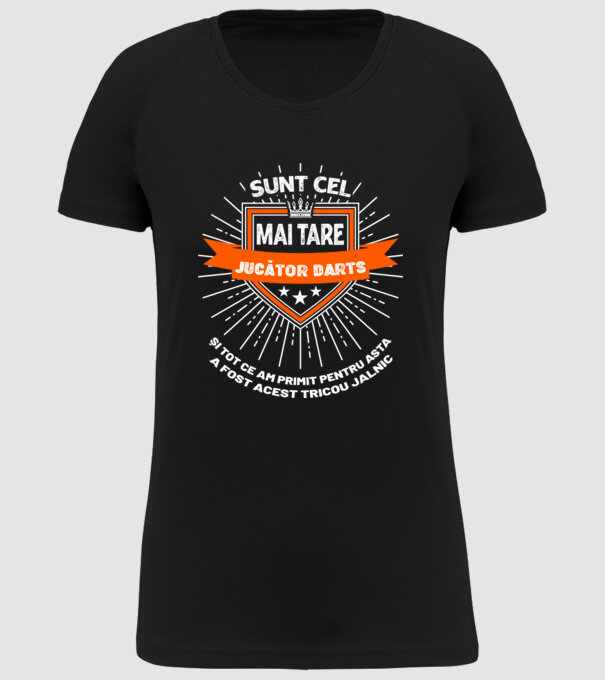 sunt cel mai tare jucător darts și tot ce am primit pentru asta a fost acest tricou jalnic model negru pe tricou