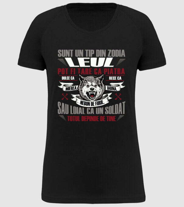 Sunt un tip din zodia Leul model negru pe tricou