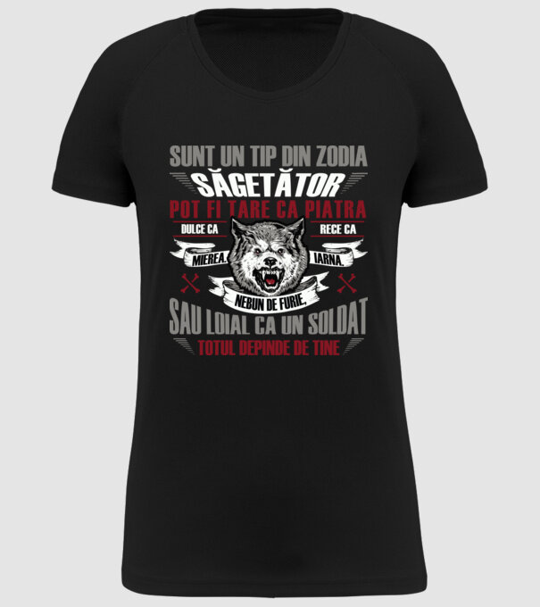 Sunt un tip din zodia Săgetător model negru pe tricou