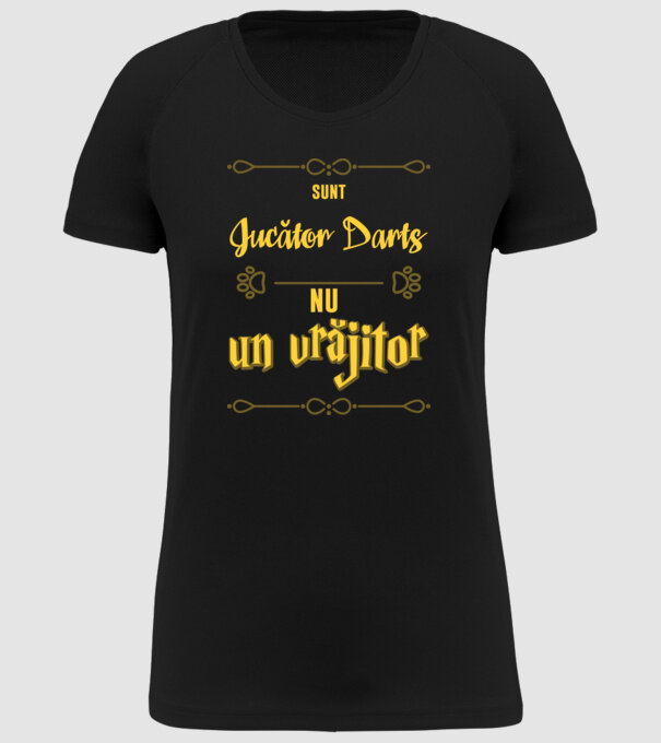 Sunt jucător darts, nu un vrăjitor model negru pe tricou