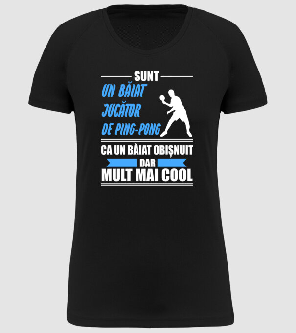 sunt un băiat jucător ping-pong, ca un băiat obișnuit, dar mult mai cool model negru pe tricou