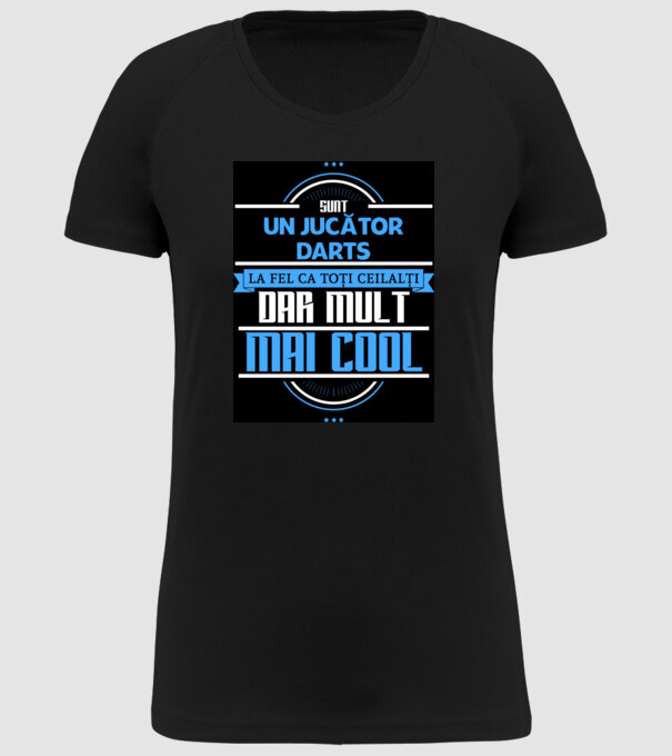 sunt un jucător darts, la fel ca toți ceilalți, dar mult mai cool model negru pe tricou