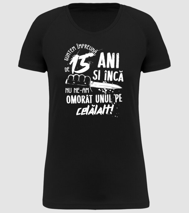 Suntem împreună de 15 ani model negru pe tricou