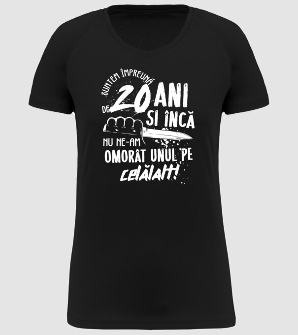 Suntem împreună de 20 ani model negru pe tricou