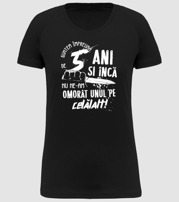 Suntem împreună de 5 ani model negru pe tricou