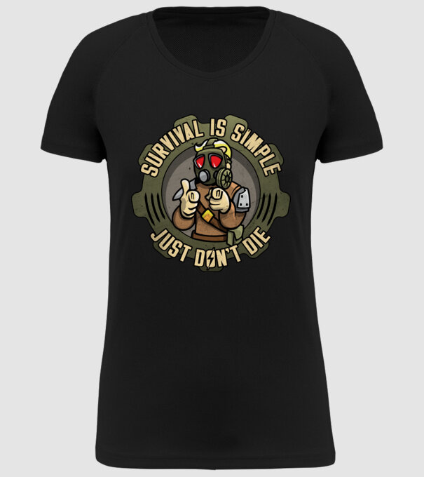 Survival model negru pe tricou