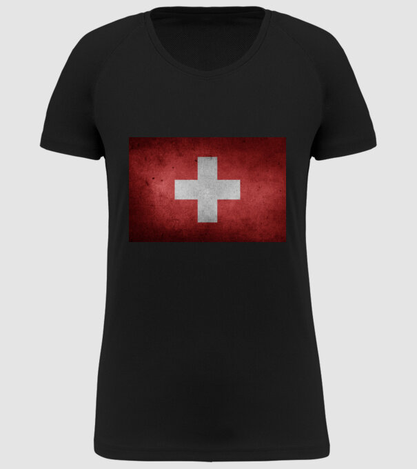 SWITZERLAND model negru pe tricou