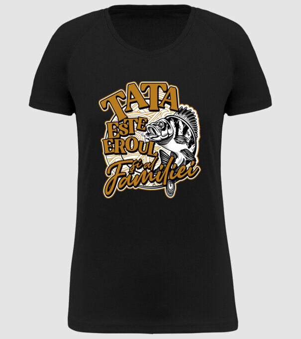 Tata este eroul apelor și al familiei model negru pe tricou
