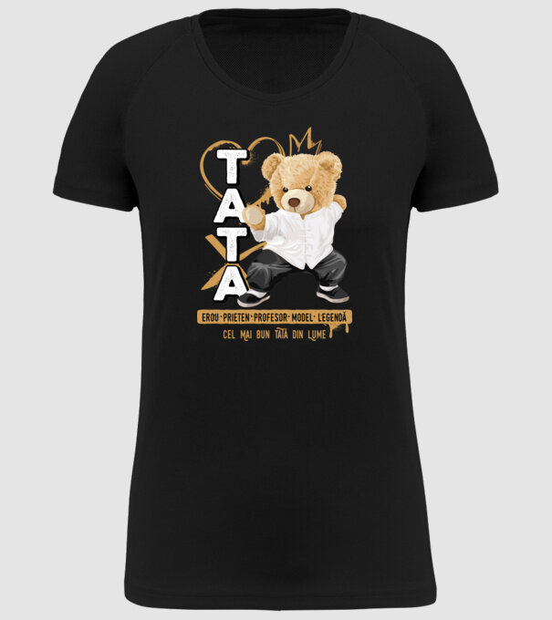 Tati Teddy model negru pe tricou