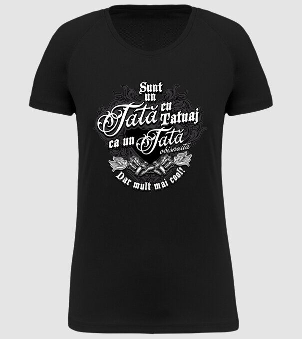 Sunt o mamă cu tatuaj, ca o mamă obișnuită, dar mult mai cool! model negru pe tricou