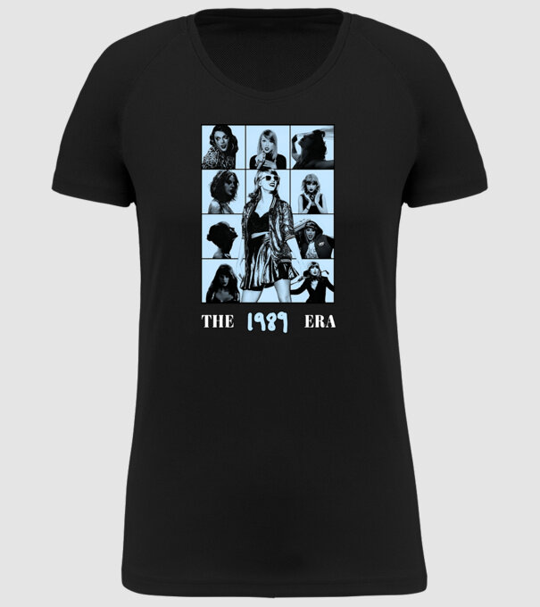 Taylor Swift ERAS blue model negru pe tricou
