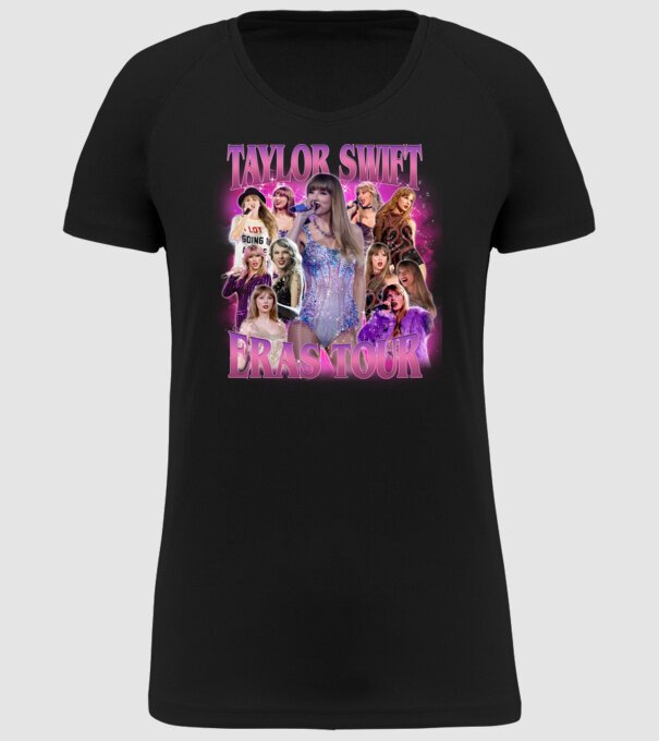 Taylor Swift ERAS bootleg 01 model negru pe tricou