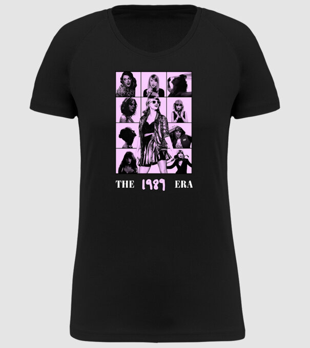 Taylor Swift ERAS lilac model negru pe tricou
