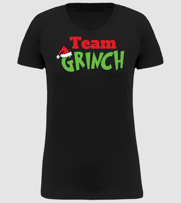 Team Grinch model negru pe tricou