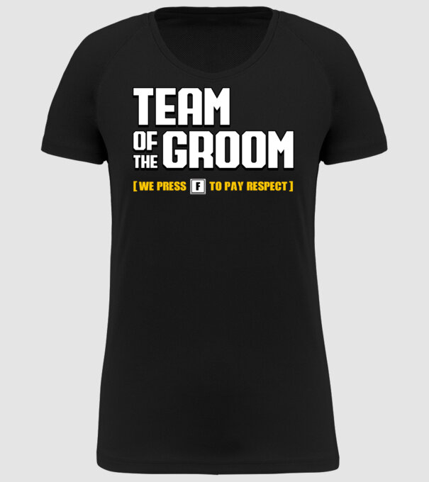 Team of the Groom model negru pe tricou