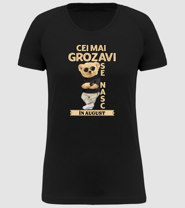 Teddy cel cool August model negru pe tricou