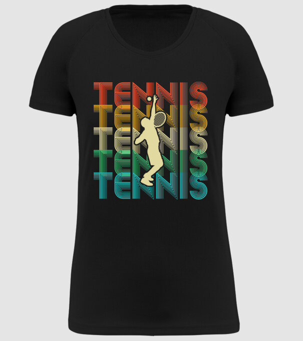 Tennis retro model negru pe tricou