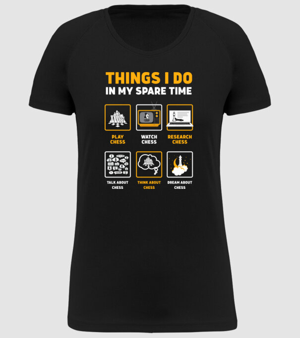 Things I do in my spare time model negru pe tricou