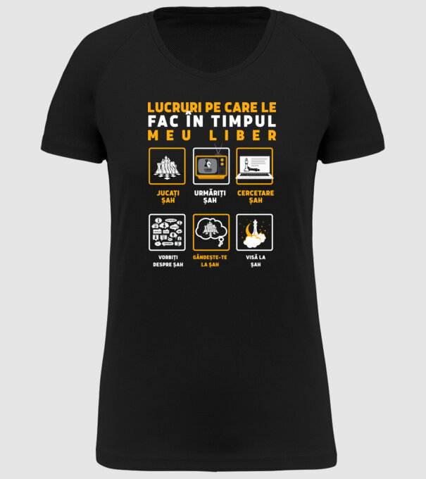 Things I do in my spare time EN model negru pe tricou