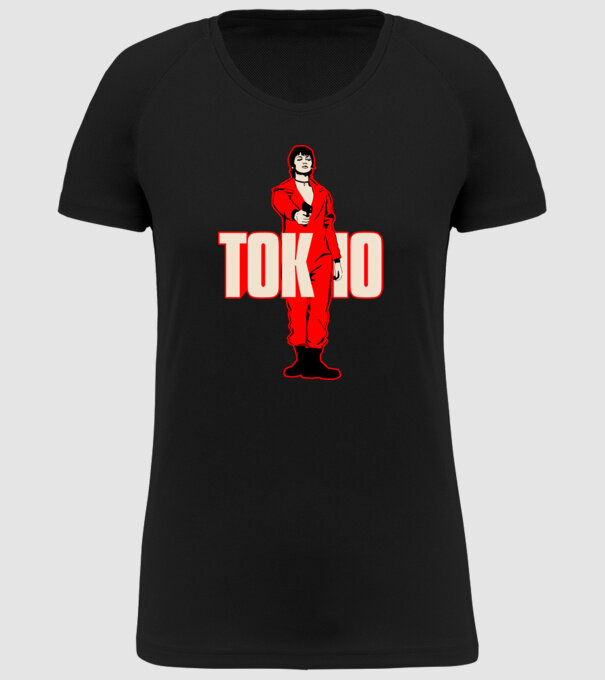 tokyo la casa de papel model negru pe tricou