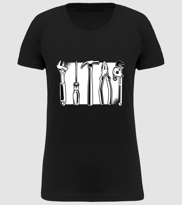 Tools model negru pe tricou