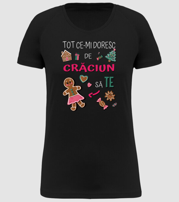 Tot ce-mi doresc de Crăciun să TE Femei Negru model negru pe tricou