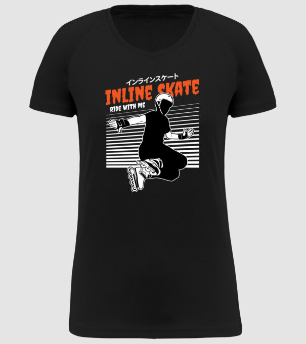 TR inlineskate model negru pe tricou
