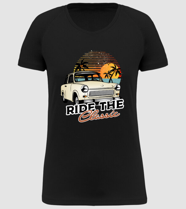 Trabant Ride The Classic model negru pe tricou