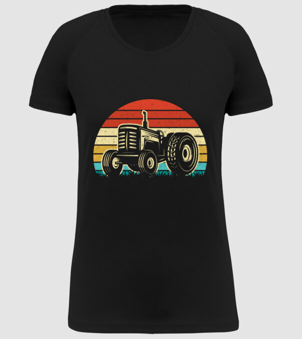 TRACTOR model negru pe tricou