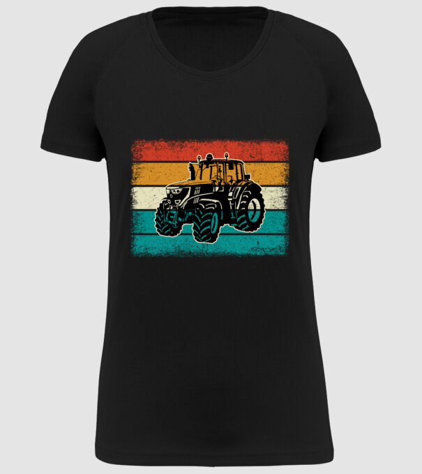 TRACTOR model negru pe tricou