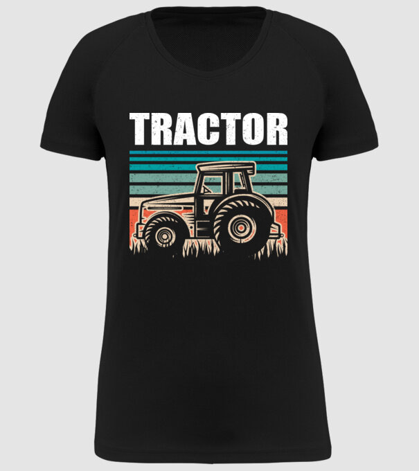 TRACTOR model negru pe tricou