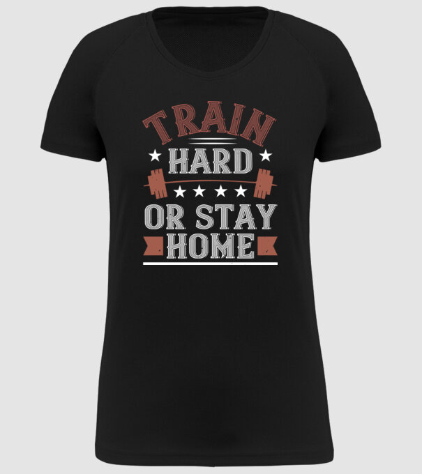 Train Hard model negru pe tricou